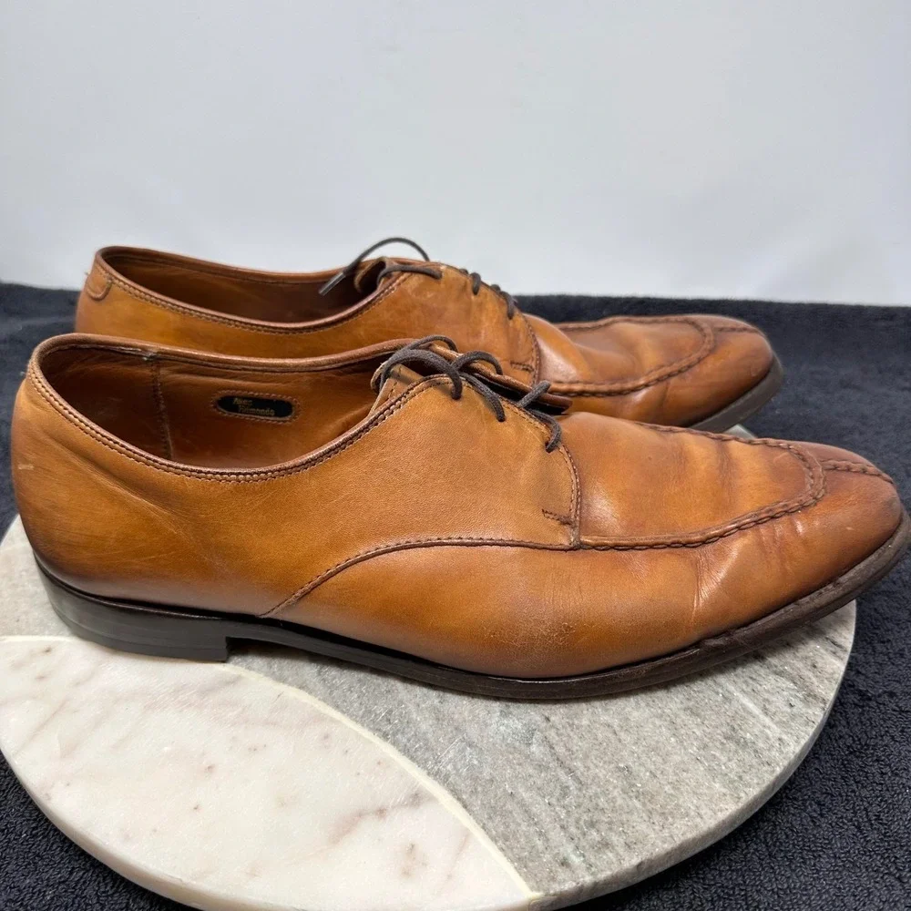 Allen Edmonds Parkway Men's Leather Oxford‎ Dress Shoes Size 12 D Brown Cap Toe
